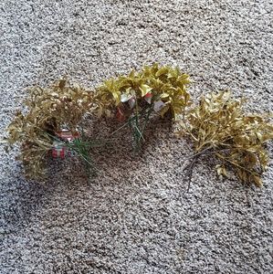 🎄🔔 🎁 24 Gold Glitter Wreath Picks crafting NWT